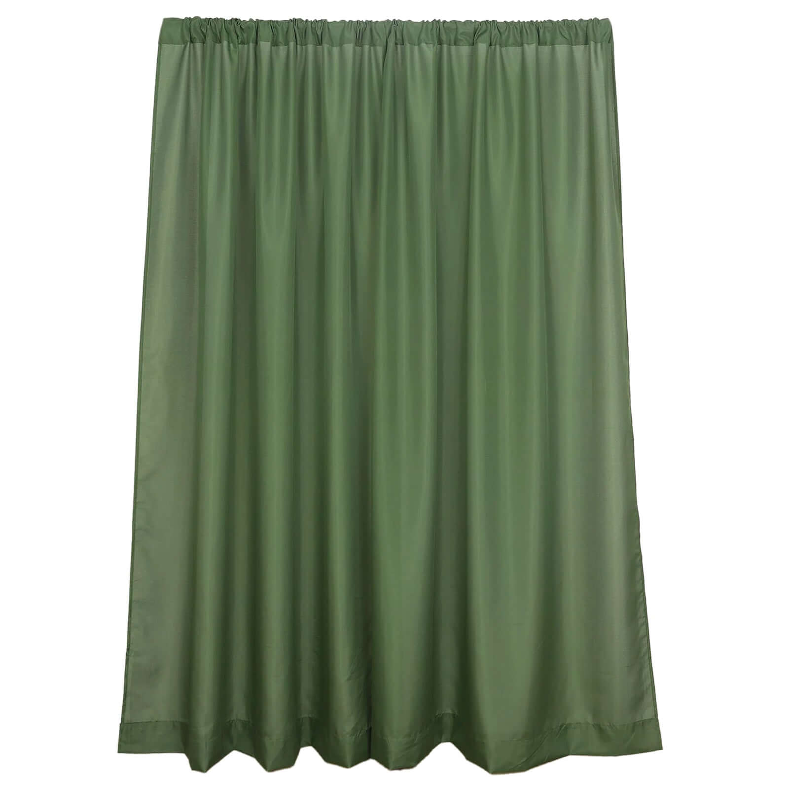 2 Pack Olive Green Polyester Event Curtain Drapes, 10ftx8ft Backdrop Event Panels With Rod Pockets 130 GSM - Bell Racket Store