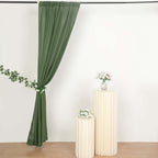 2 Pack Olive Green Polyester Event Curtain Drapes, 10ftx8ft Backdrop Event Panels With Rod Pockets 130 GSM - Bell Racket Store
