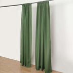 2 Pack Olive Green Polyester Event Curtain Drapes, 10ftx8ft Backdrop Event Panels With Rod Pockets 130 GSM - Bell Racket Store