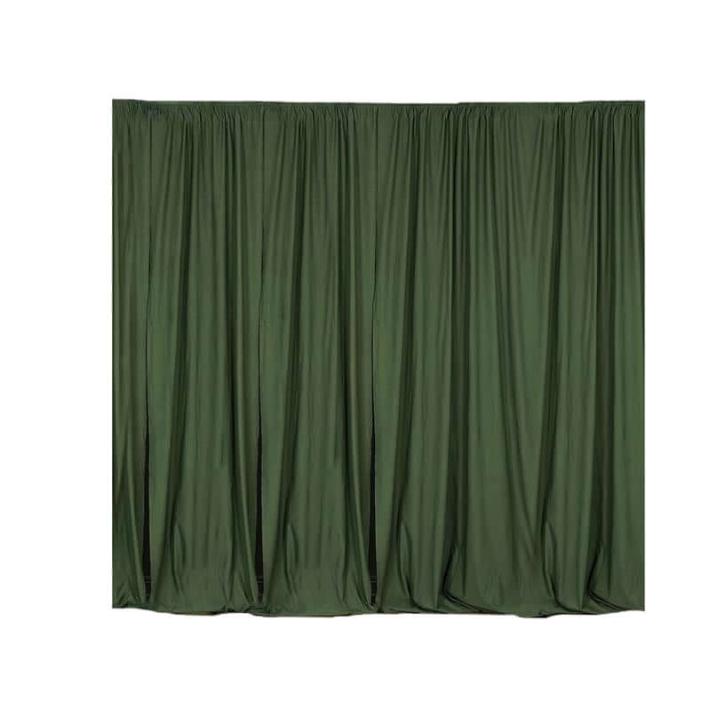 2 Pack Olive Green Scuba Polyester Event Curtain Drapes, Durable Flame Resistant Backdrop Event Panels Wrinkle Free with Rod Pockets - 10ftx10ft - NestOCart