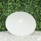 2 - Pack Paper and Bamboo Parasol Umbrellas White - Perfect Bridal Shower Photo Props and Table Decorations 32" - Bell Racket Store