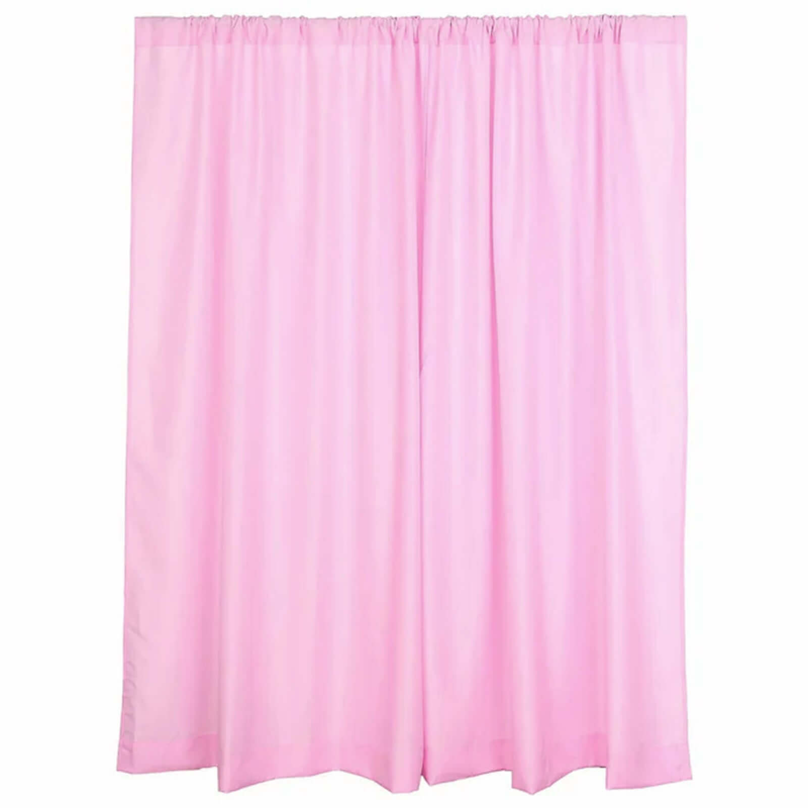 2 Pack Pink Polyester Event Curtain Drapes, 10ftx8ft Backdrop Event Panels With Rod Pockets 130 GSM - Bell Racket Store