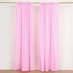 2 Pack Pink Polyester Event Curtain Drapes, 10ftx8ft Backdrop Event Panels With Rod Pockets 130 GSM - Bell Racket Store