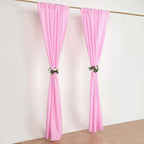 2 Pack Pink Polyester Event Curtain Drapes, 10ftx8ft Backdrop Event Panels With Rod Pockets 130 GSM - Bell Racket Store