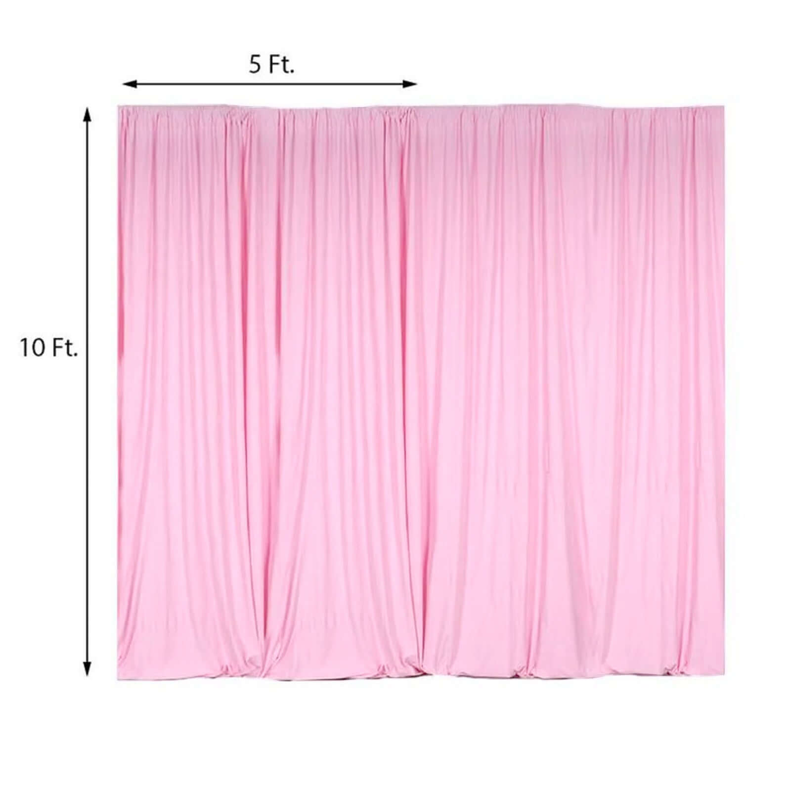2 Pack Pink Scuba Polyester Event Curtain Drapes, Durable Flame Resistant Backdrop Event Panels Wrinkle Free with Rod Pockets - 10ftx10ft - NestOCart