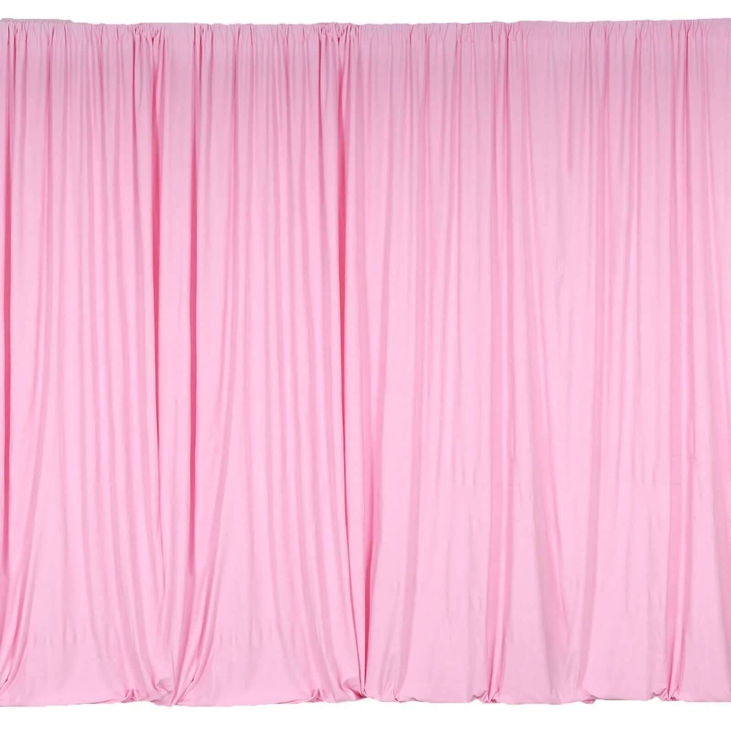 2 Pack Pink Scuba Polyester Event Curtain Drapes, Durable Flame Resistant Backdrop Event Panels Wrinkle Free with Rod Pockets - 10ftx10ft - NestOCart