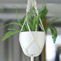 2 - Pack Planter Pots Indoor Macrame Holder Design White - Plastic Plant Pots 5.5" - Bell Racket Store