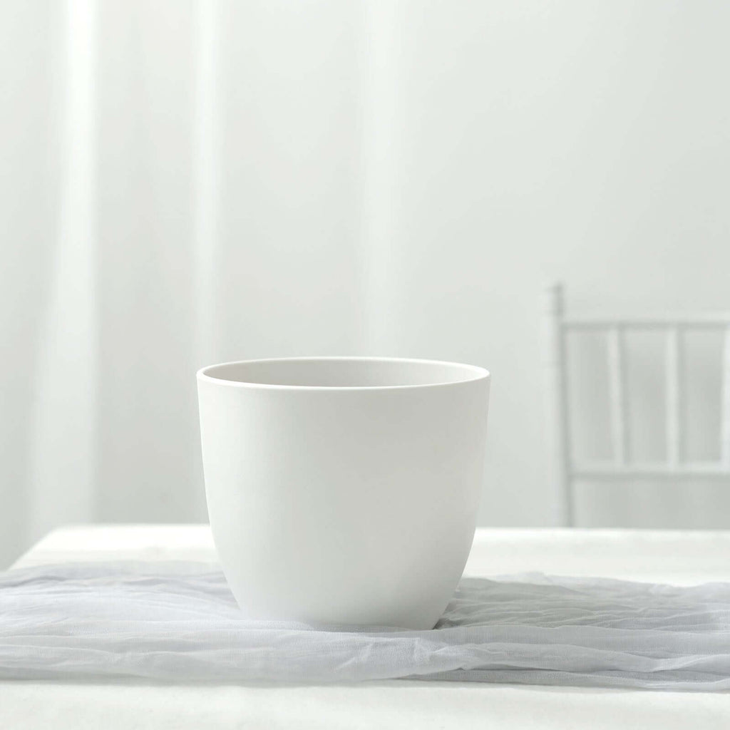 2 - Pack Planter Pots Indoor Macrame Holder Design White - Plastic Plant Pots 5.5" - Bell Racket Store