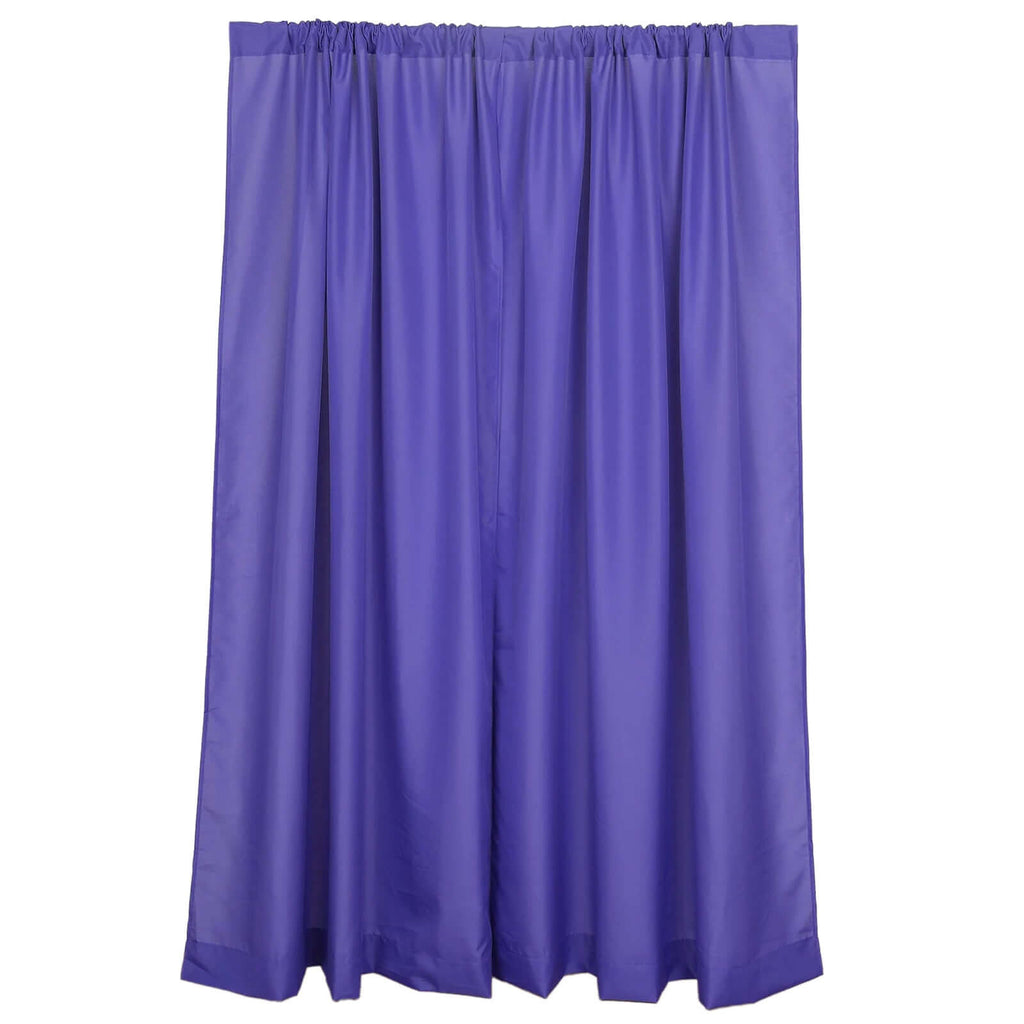 2 Pack Purple Polyester Event Curtain Drapes, 10ftx8ft Backdrop Event Panels With Rod Pockets 130 GSM - Bell Racket Store