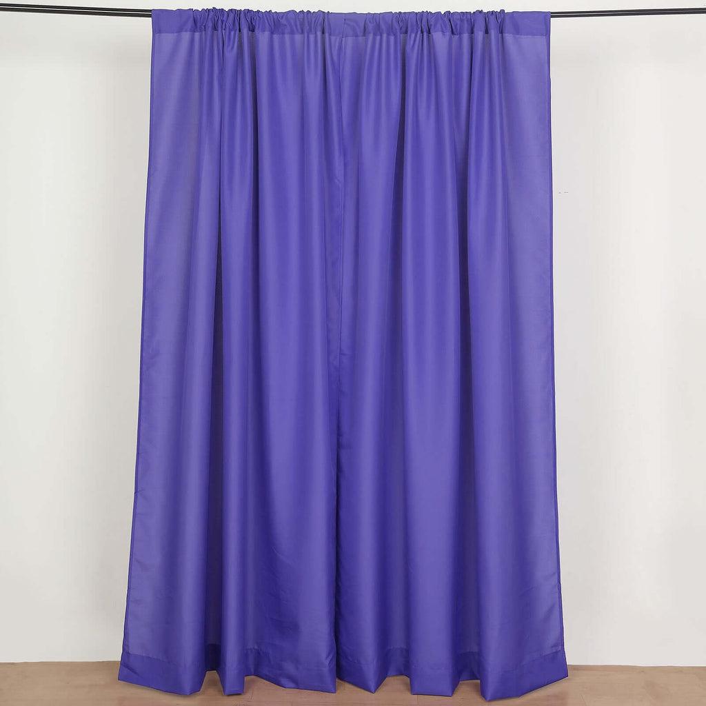 2 Pack Purple Polyester Event Curtain Drapes, 10ftx8ft Backdrop Event Panels With Rod Pockets 130 GSM - Bell Racket Store