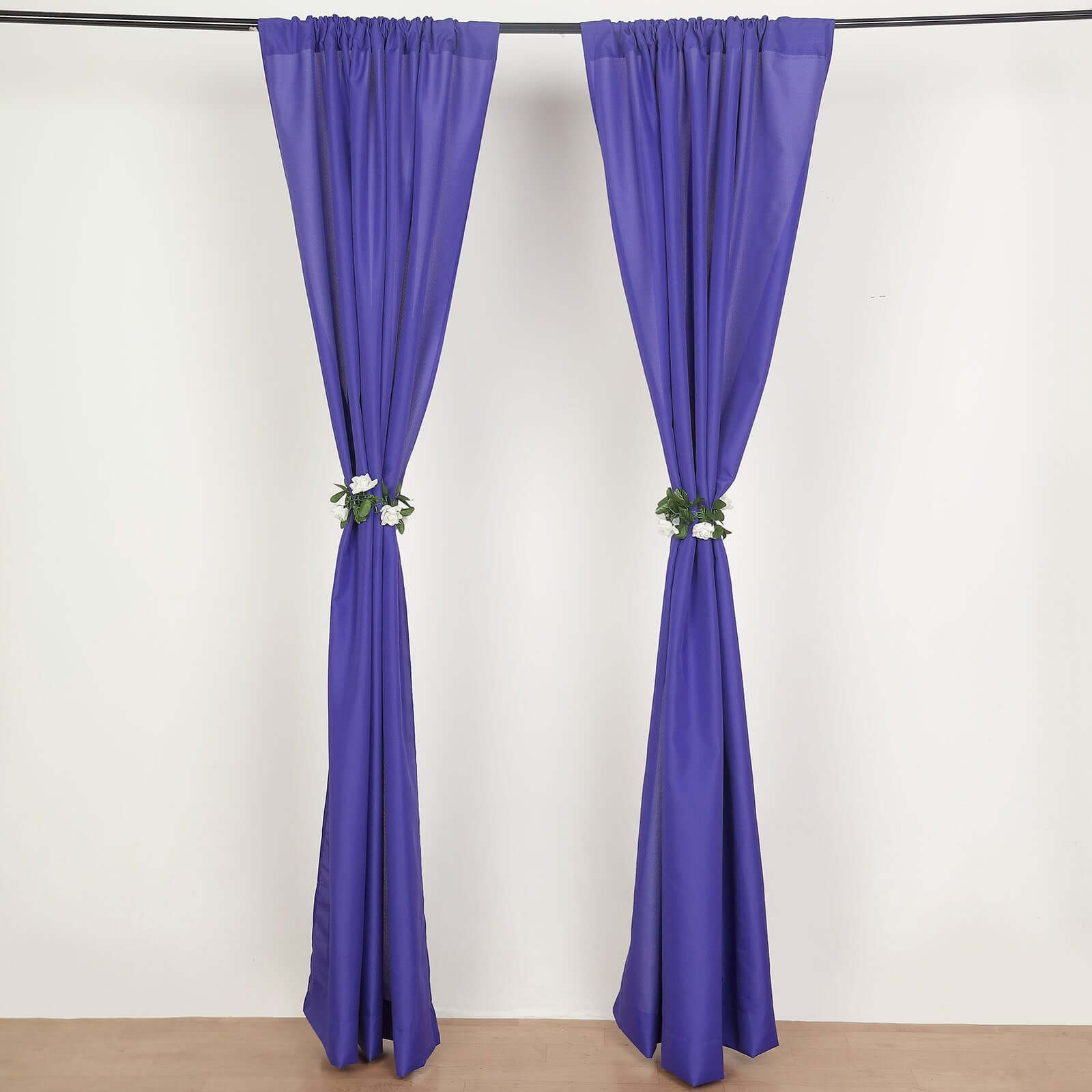 2 Pack Purple Polyester Event Curtain Drapes, 10ftx8ft Backdrop Event Panels With Rod Pockets 130 GSM - Bell Racket Store