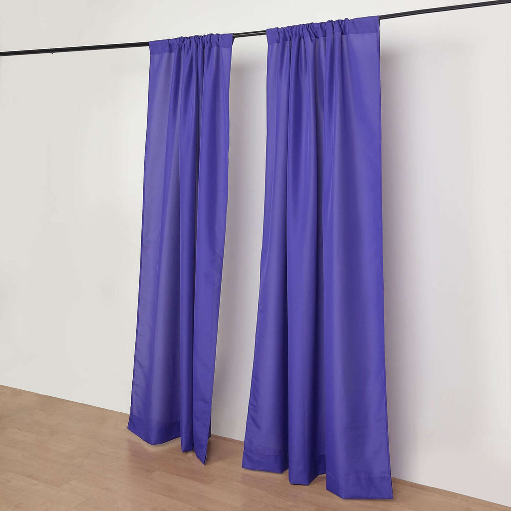 2 Pack Purple Polyester Event Curtain Drapes, 10ftx8ft Backdrop Event Panels With Rod Pockets 130 GSM - Bell Racket Store