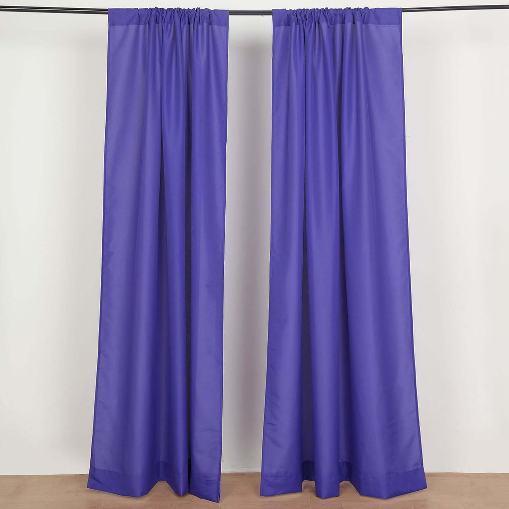2 Pack Purple Polyester Event Curtain Drapes, 10ftx8ft Backdrop Event Panels With Rod Pockets 130 GSM - Bell Racket Store