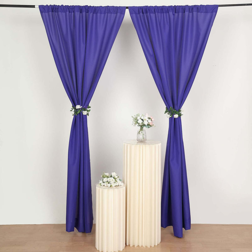 2 Pack Purple Polyester Event Curtain Drapes, 10ftx8ft Backdrop Event Panels With Rod Pockets 130 GSM - Bell Racket Store