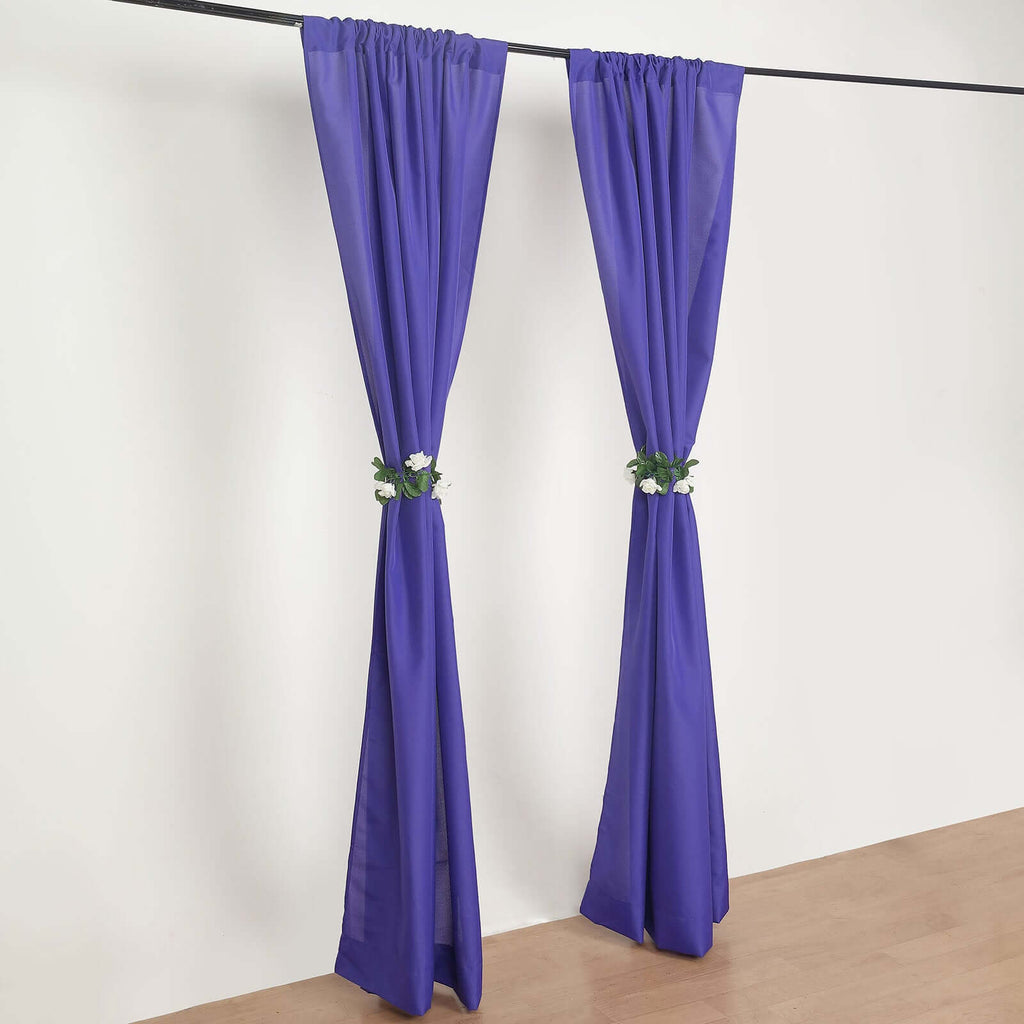2 Pack Purple Polyester Event Curtain Drapes, 10ftx8ft Backdrop Event Panels With Rod Pockets 130 GSM - Bell Racket Store