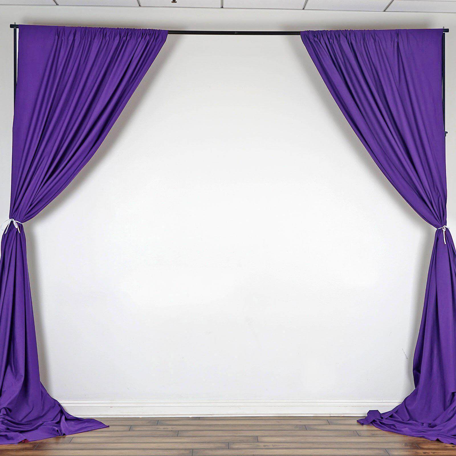2 Pack Purple Scuba Polyester Event Curtain Drapes, Durable Flame Resistant Backdrop Event Panels Wrinkle Free with Rod Pockets - 10ftx10ft - NestOCart