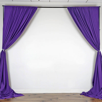 2 Pack Purple Scuba Polyester Event Curtain Drapes, Durable Flame Resistant Backdrop Event Panels Wrinkle Free with Rod Pockets - 10ftx10ft - NestOCart
