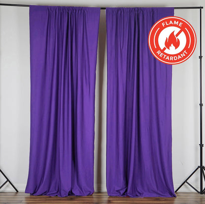 2 Pack Purple Scuba Polyester Event Curtain Drapes, Durable Flame Resistant Backdrop Event Panels Wrinkle Free with Rod Pockets - 10ftx10ft - NestOCart