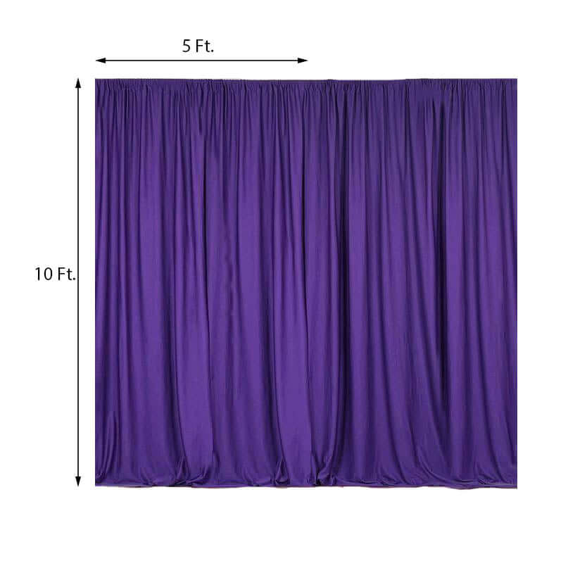 2 Pack Purple Scuba Polyester Event Curtain Drapes, Durable Flame Resistant Backdrop Event Panels Wrinkle Free with Rod Pockets - 10ftx10ft - NestOCart