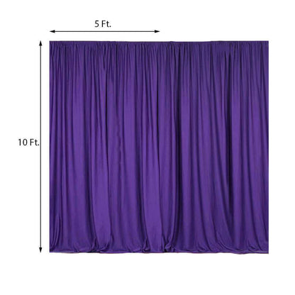 2 Pack Purple Scuba Polyester Event Curtain Drapes, Durable Flame Resistant Backdrop Event Panels Wrinkle Free with Rod Pockets - 10ftx10ft - NestOCart