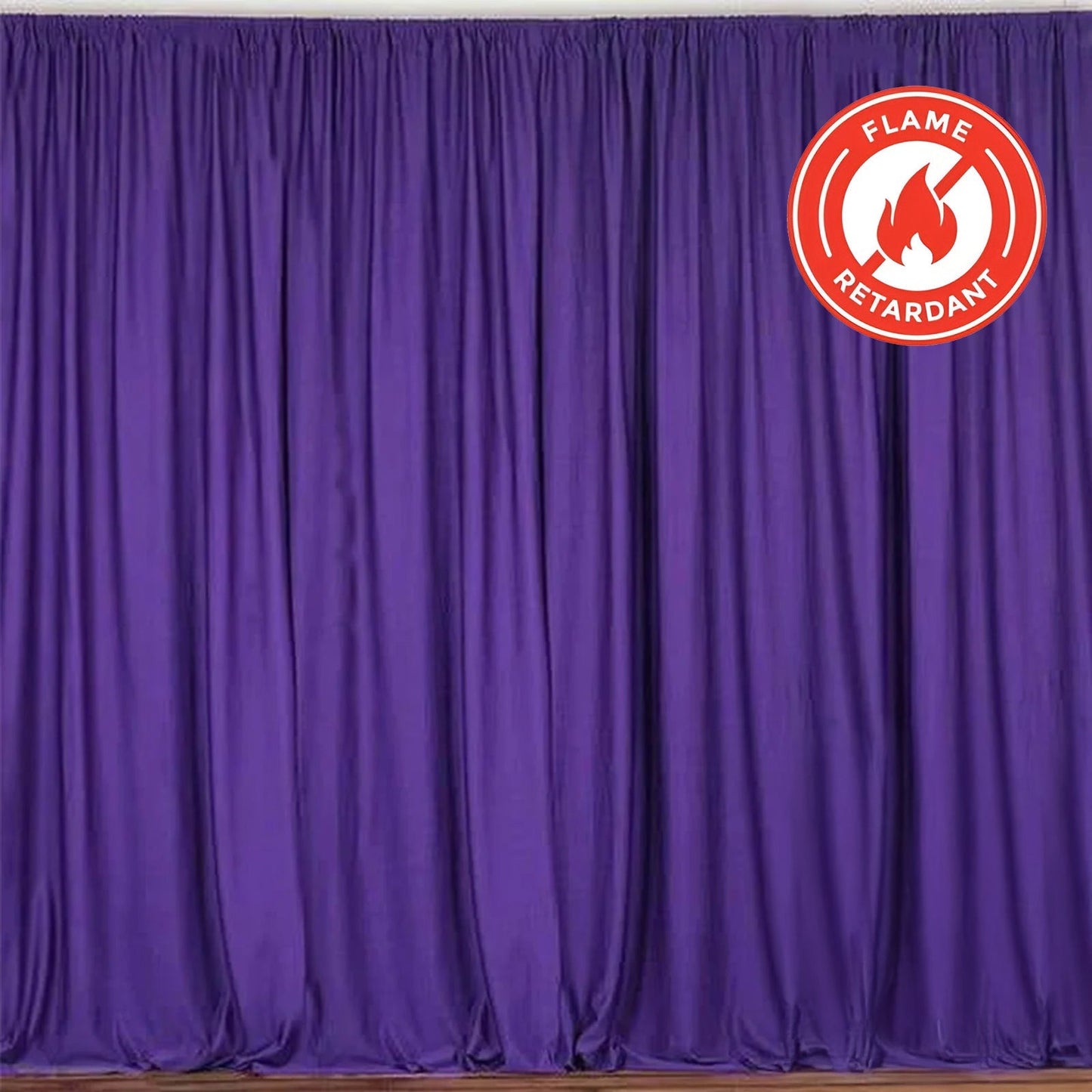 2 Pack Purple Scuba Polyester Event Curtain Drapes, Durable Flame Resistant Backdrop Event Panels Wrinkle Free with Rod Pockets - 10ftx10ft - NestOCart