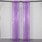 2 Pack Purple Sequin Event Curtain Drapes with Rod Pockets, Seamless Backdrop Event Panels - 8ftx2ft - Bell Racket Store