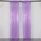 2 Pack Purple Sequin Event Curtain Drapes with Rod Pockets, Seamless Backdrop Event Panels - 8ftx2ft - Bell Racket Store