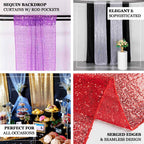 2 Pack Purple Sequin Event Curtain Drapes with Rod Pockets, Seamless Backdrop Event Panels - 8ftx2ft - Bell Racket Store