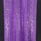 2 Pack Purple Sequin Event Curtain Drapes with Rod Pockets, Seamless Backdrop Event Panels - 8ftx2ft - Bell Racket Store