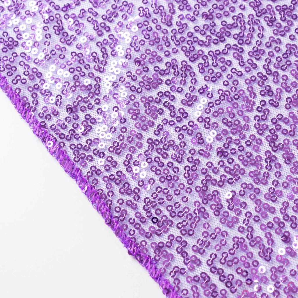 2 Pack Purple Sequin Event Curtain Drapes with Rod Pockets, Seamless Backdrop Event Panels - 8ftx2ft - Bell Racket Store