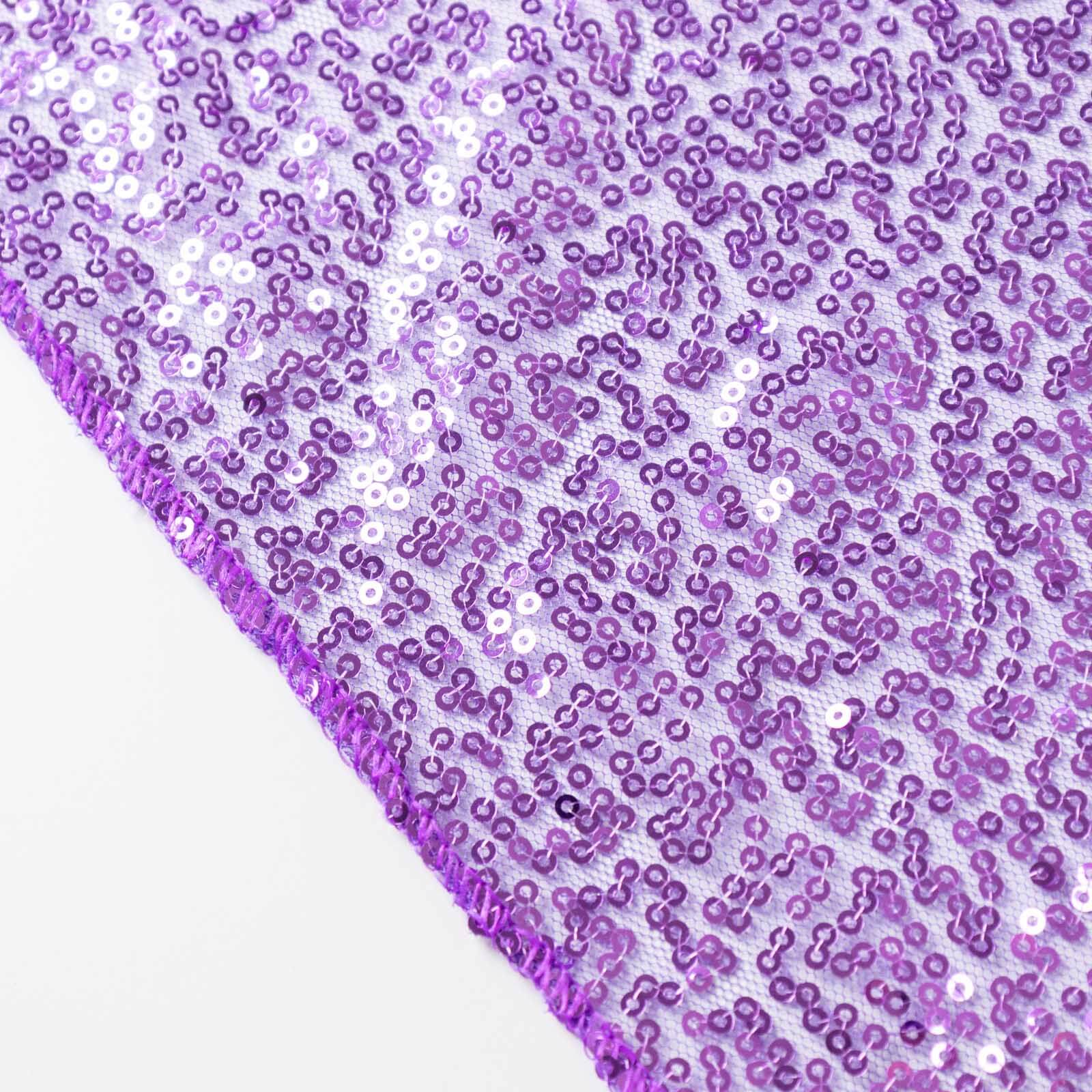 2 Pack Purple Sequin Event Curtain Drapes with Rod Pockets, Seamless Backdrop Event Panels - 8ftx2ft - Bell Racket Store