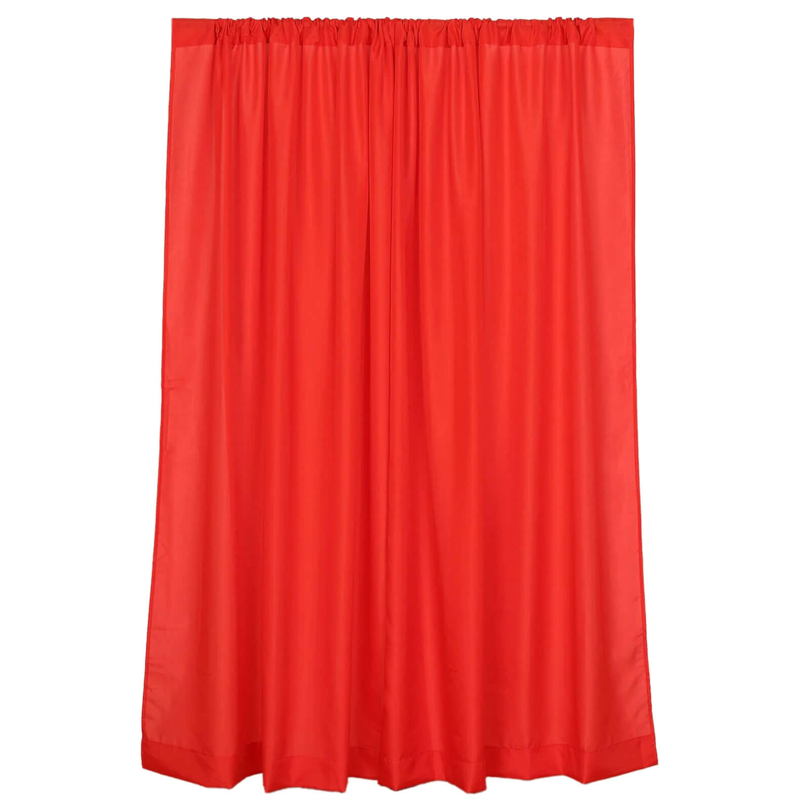 2 Pack Red Polyester Event Curtain Drapes, 10ftx8ft Backdrop Event Panels With Rod Pockets 130 GSM - Bell Racket Store
