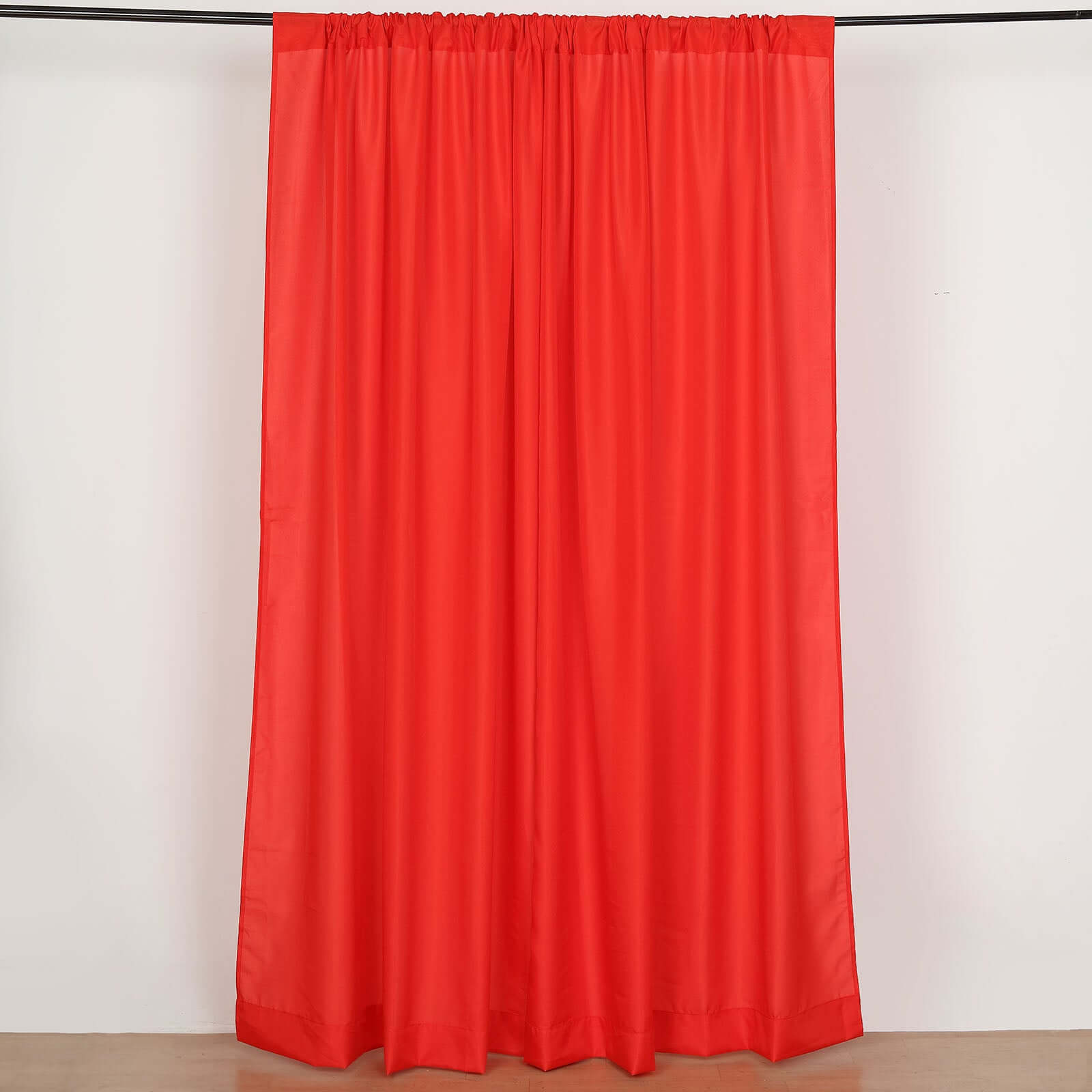 2 Pack Red Polyester Event Curtain Drapes, 10ftx8ft Backdrop Event Panels With Rod Pockets 130 GSM - Bell Racket Store