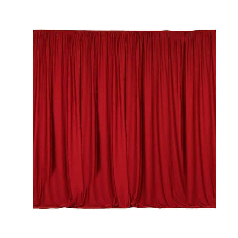 2 Pack Red Scuba Polyester Event Curtain Drapes, Durable Flame Resistant Backdrop Event Panels Wrinkle Free with Rod Pockets - 10ftx10ft - NestOCart
