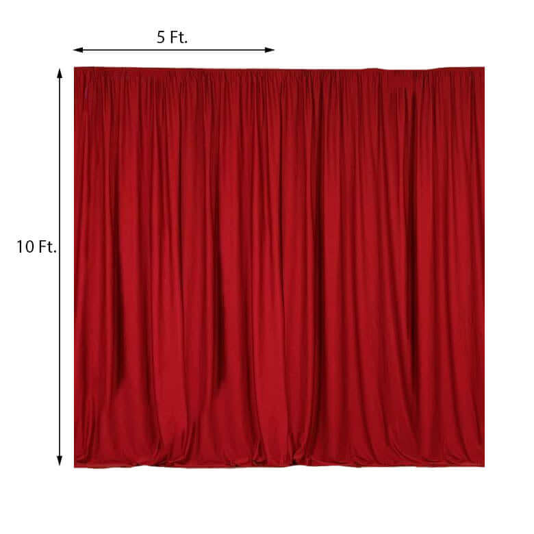 2 Pack Red Scuba Polyester Event Curtain Drapes, Durable Flame Resistant Backdrop Event Panels Wrinkle Free with Rod Pockets - 10ftx10ft - NestOCart