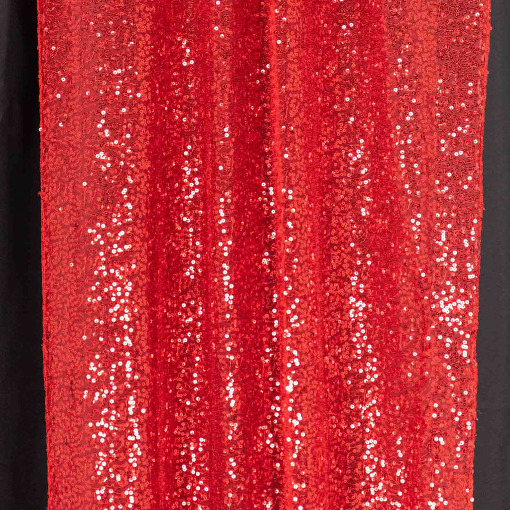 2 Pack Red Sequin Event Curtain Drapes with Rod Pockets, Seamless Backdrop Event Panels - 8ftx2ft - Bell Racket Store