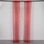 2 Pack Red Sequin Event Curtain Drapes with Rod Pockets, Seamless Backdrop Event Panels - 8ftx2ft - Bell Racket Store