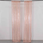 2 Pack Rose Gold Sequin Event Curtain Drapes with Rod Pockets, Seamless Backdrop Event Panels - 8ftx2ft - Bell Racket Store