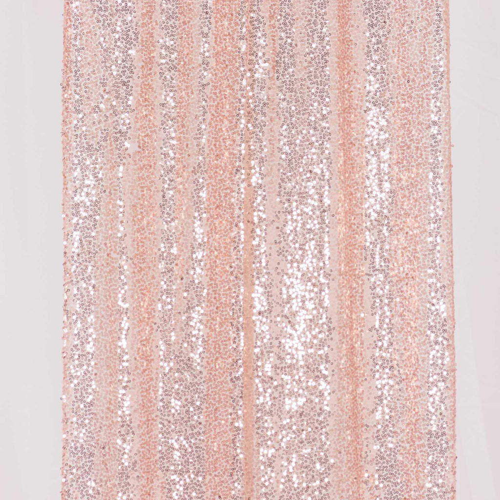 2 Pack Rose Gold Sequin Event Curtain Drapes with Rod Pockets, Seamless Backdrop Event Panels - 8ftx2ft - Bell Racket Store