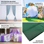 2 Pack Royal Blue Polyester Event Curtain Drapes, 10ftx8ft Backdrop Event Panels With Rod Pockets 130 GSM - Bell Racket Store