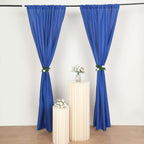 2 Pack Royal Blue Polyester Event Curtain Drapes, 10ftx8ft Backdrop Event Panels With Rod Pockets 130 GSM - Bell Racket Store