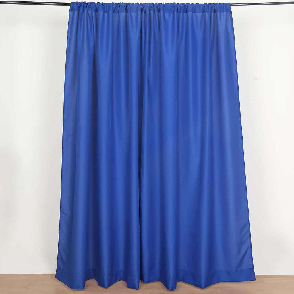2 Pack Royal Blue Polyester Event Curtain Drapes, 10ftx8ft Backdrop Event Panels With Rod Pockets 130 GSM - Bell Racket Store