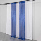 2 Pack Royal Blue Sequin Event Curtain Drapes with Rod Pockets, Seamless Backdrop Event Panels - 8ftx2ft - Bell Racket Store