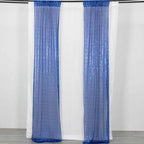 2 Pack Royal Blue Sequin Event Curtain Drapes with Rod Pockets, Seamless Backdrop Event Panels - 8ftx2ft - Bell Racket Store