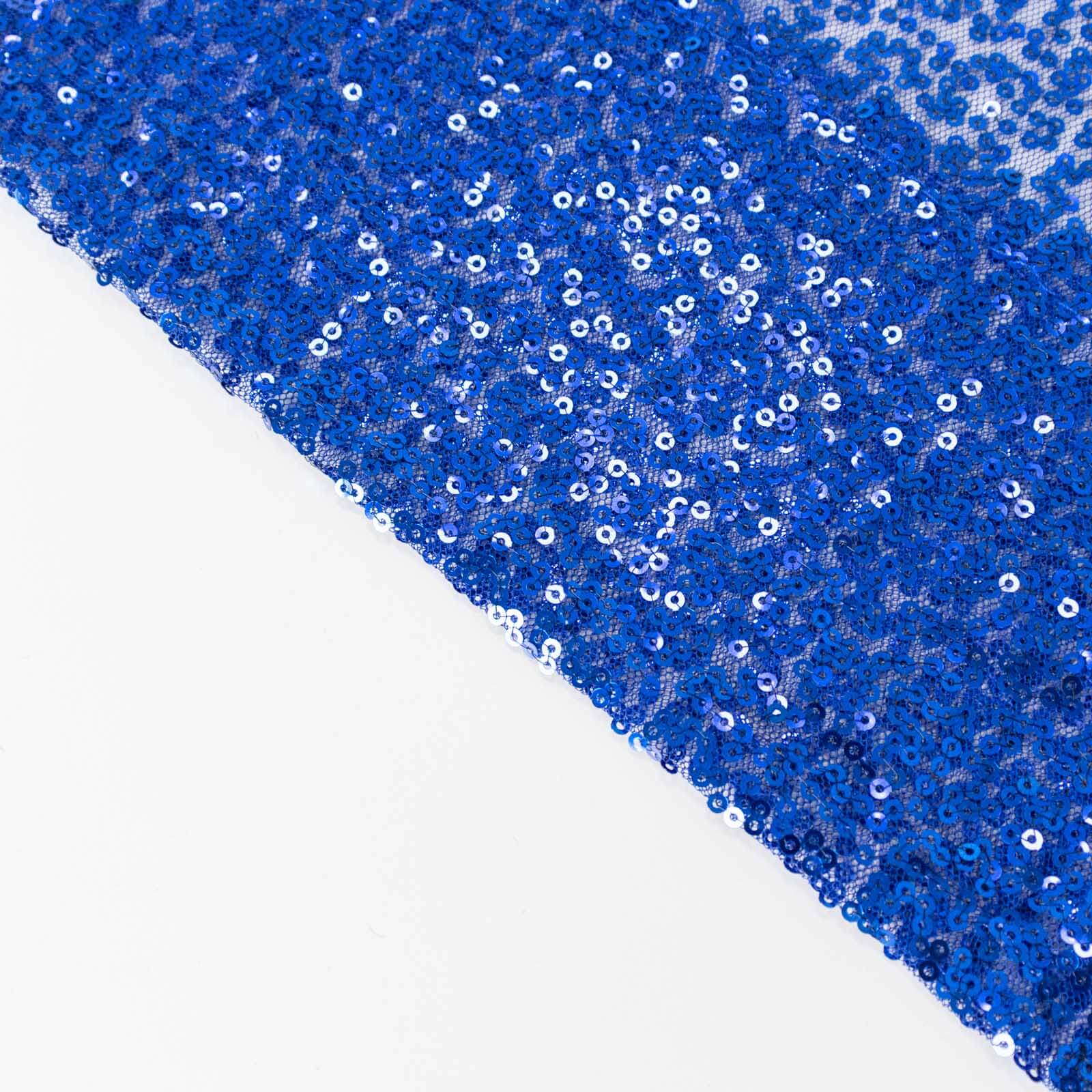 2 Pack Royal Blue Sequin Event Curtain Drapes with Rod Pockets, Seamless Backdrop Event Panels - 8ftx2ft - Bell Racket Store