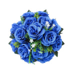 2 Pack Royal Blue Silk 15 - Head Rose Flower Balls For Centerpieces - 10", Artificial Kissing Ball Floral Arrangements - Bell Racket Store