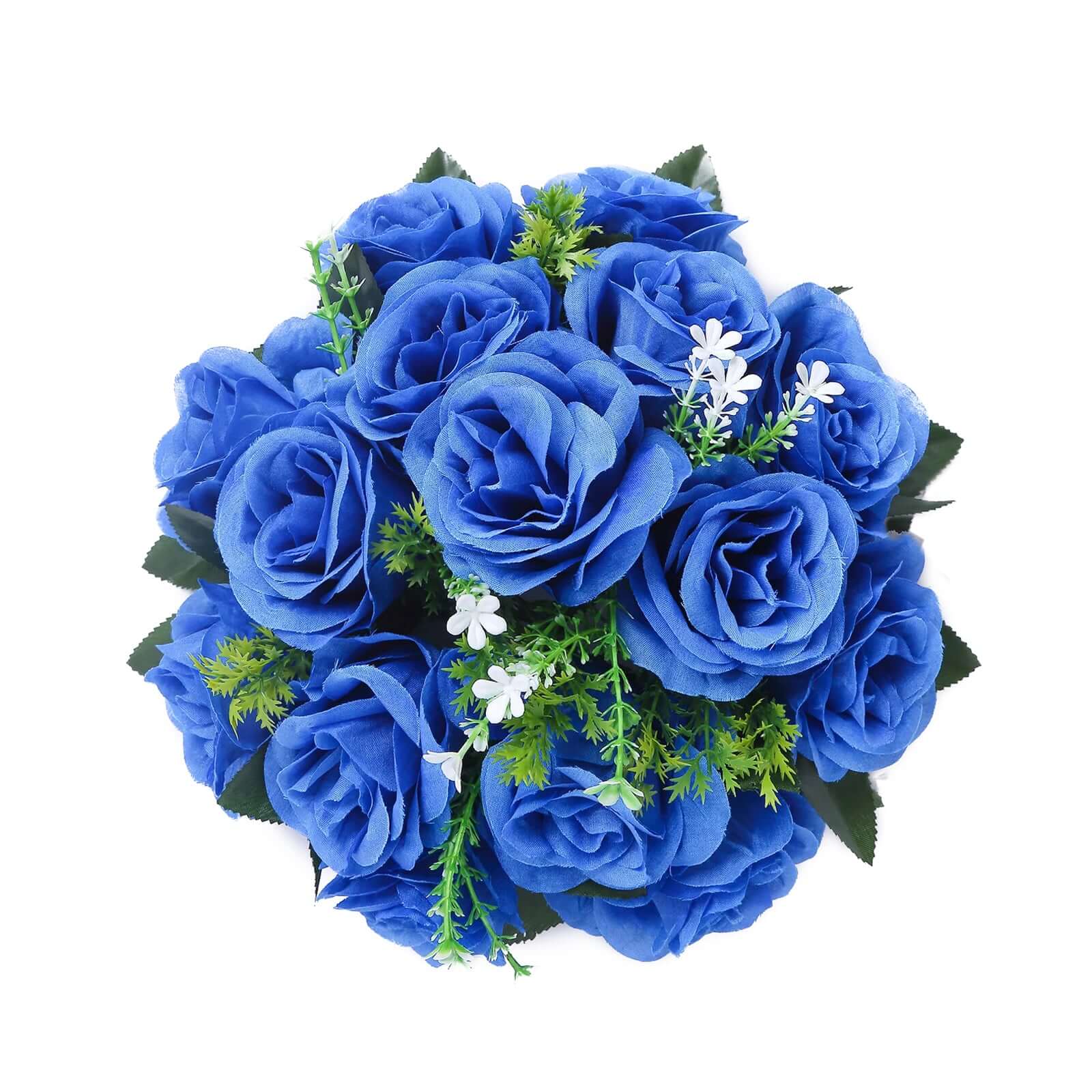 2 Pack Royal Blue Silk 15 - Head Rose Flower Balls For Centerpieces - 10", Artificial Kissing Ball Floral Arrangements - Bell Racket Store