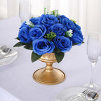 2 Pack Royal Blue Silk 15 - Head Rose Flower Balls For Centerpieces - 10", Artificial Kissing Ball Floral Arrangements - Bell Racket Store