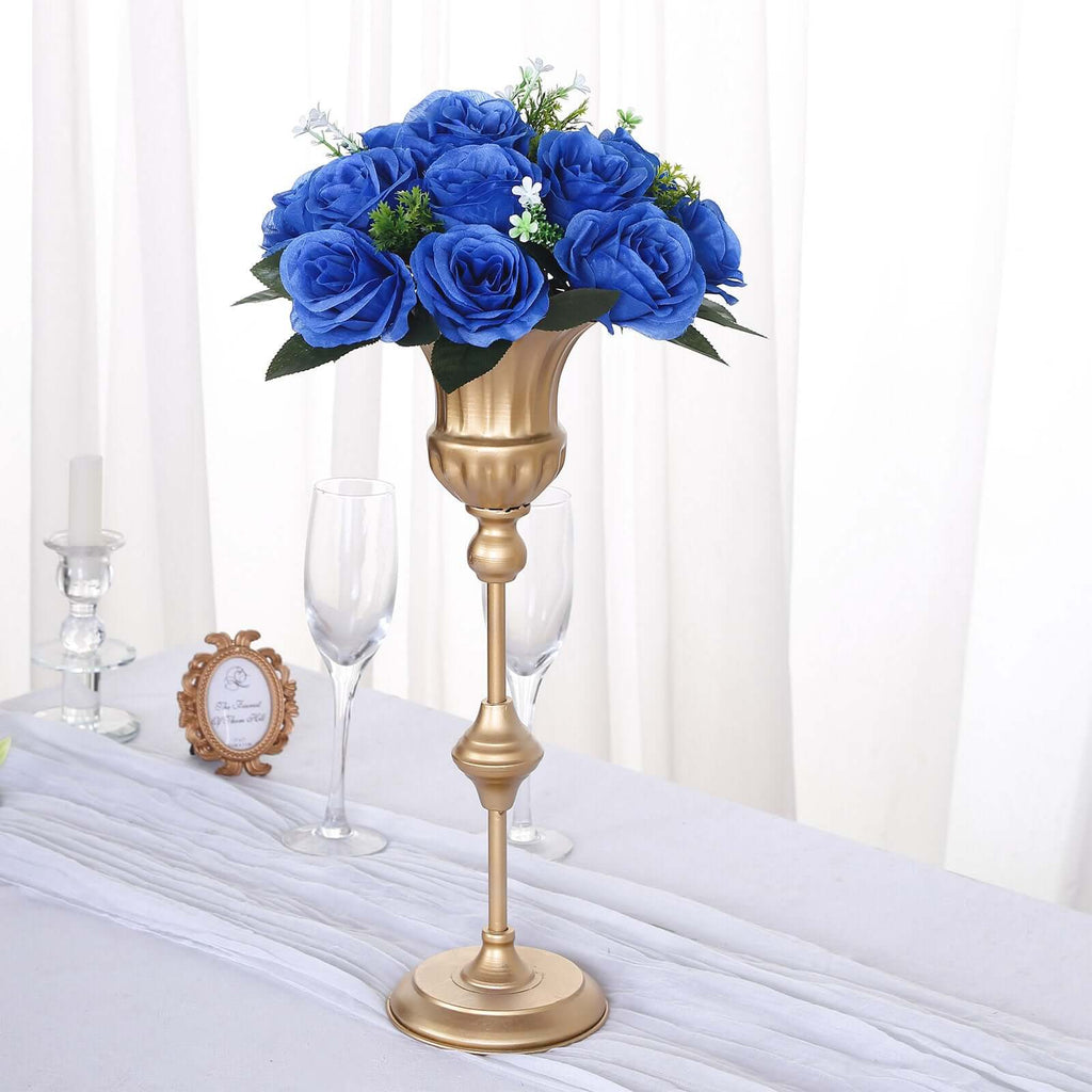 2 Pack Royal Blue Silk 15 - Head Rose Flower Balls For Centerpieces - 10", Artificial Kissing Ball Floral Arrangements - Bell Racket Store