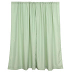 2 Pack Sage Green Polyester Event Curtain Drapes, 10ftx8ft Backdrop Event Panels With Rod Pockets 130 GSM